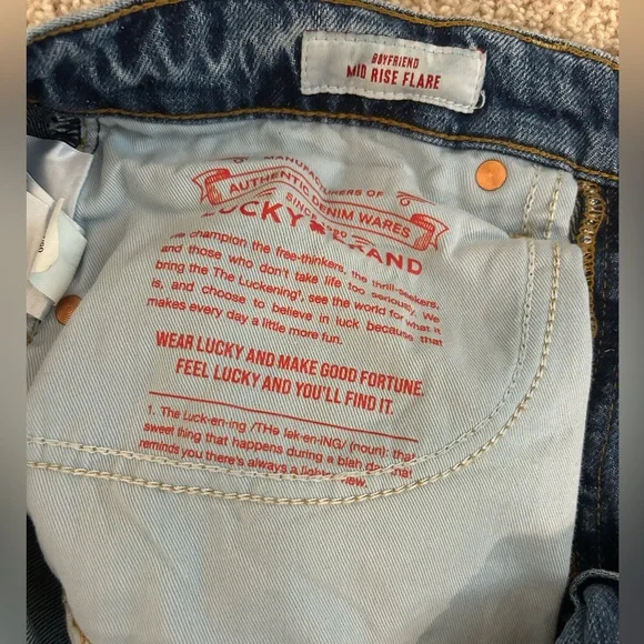 Lucky Brand Blue Distressed Flare Jeans - Picture 3 of 5